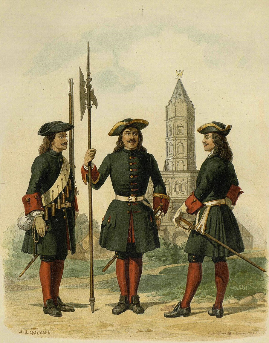 Private, sergeant and officer of the Preobrazhensky Life Guards Regiment.