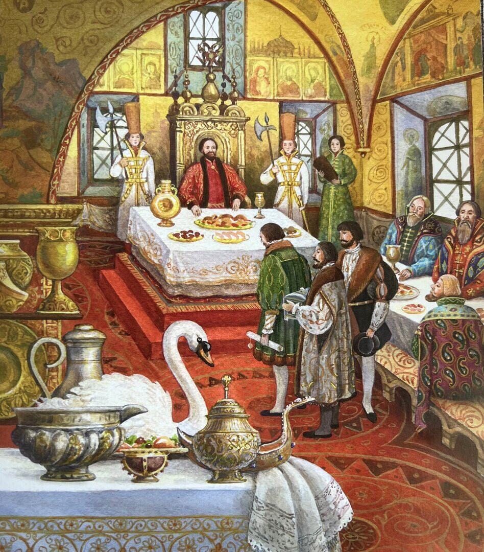 The Tsar's feast. Another drawing from the book “Tsar's Feast” by N.V. Roschina