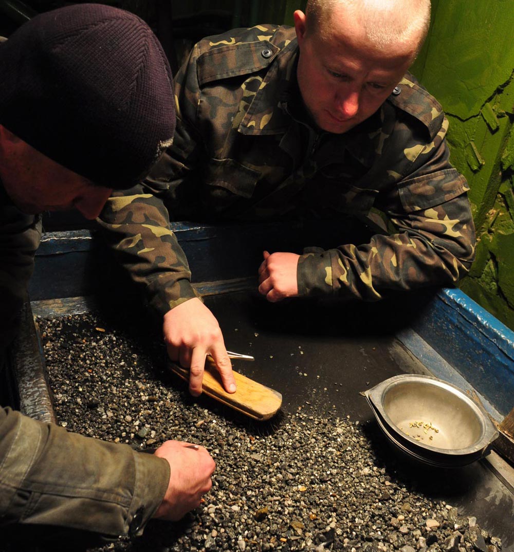 Processing gold concentrate is labor-intensive work. Some things can be done with machines, but a lot has to be done manually, especially in the final stage.