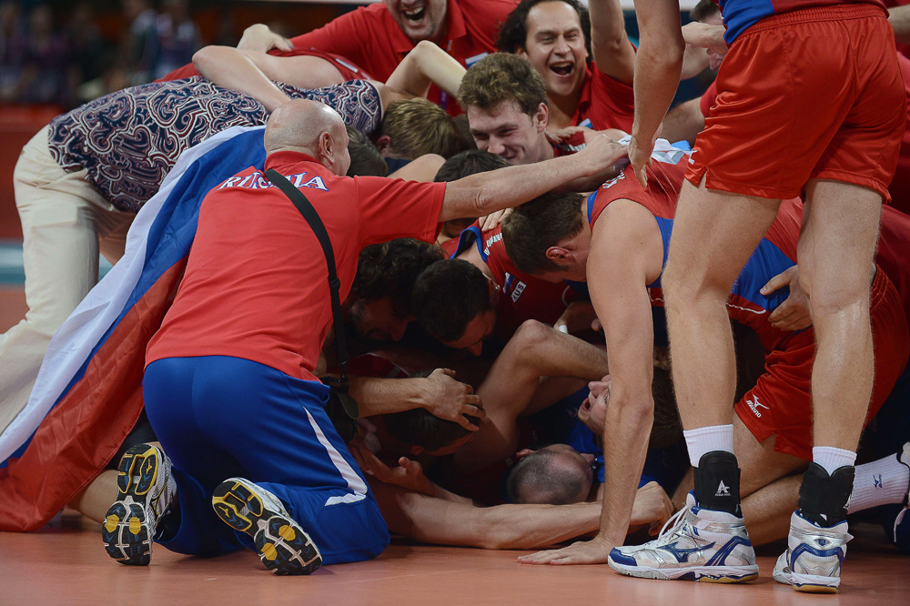 Мъжкият отбор по волейбол на Русия.