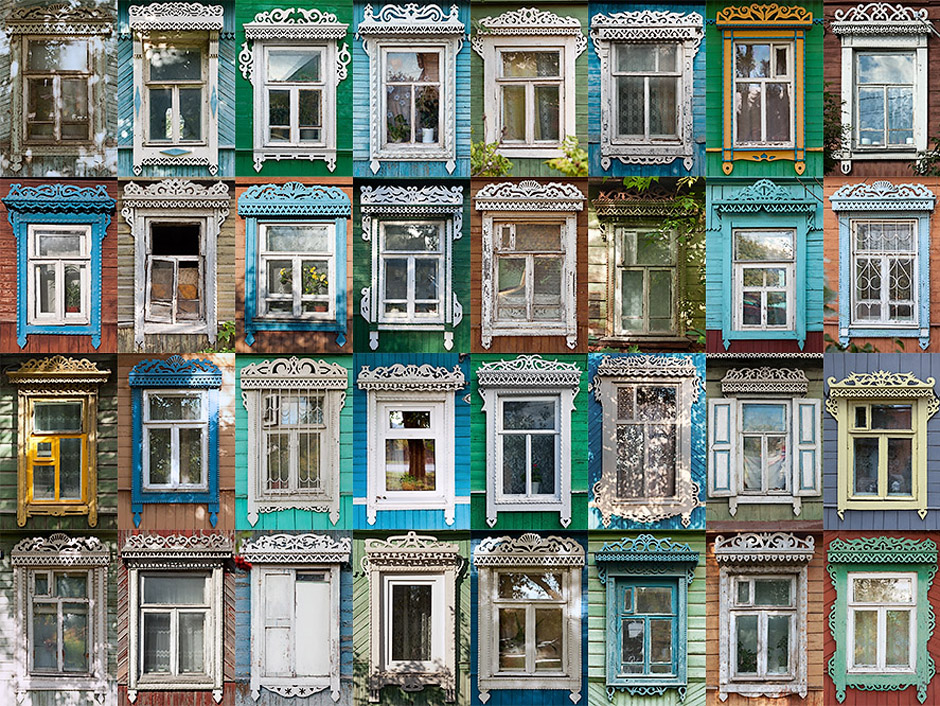 カルーガの窓はきれいだが、特に注目に値しない。しかし、小さな町で は、地元の色が強く、市は木彫りの伝統を保っている。このプロジェクトの最終目標は、ロシアのすべての地域（及び近隣諸国（このような装飾はベラルーシやカザフスタンでも人気である））の装飾枠の写真を収集し、それを分類することである。