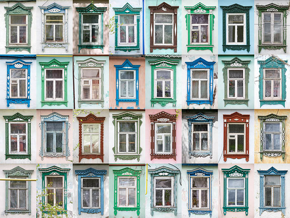 Casings were the most popular in the Volga region - in Kostroma, Vladimir, Yaroslavl and Nizhny Novgorod regions. MIKHAILOV&#039;s windows are colorful, but their colors are unusual - green, blue, burgundy.