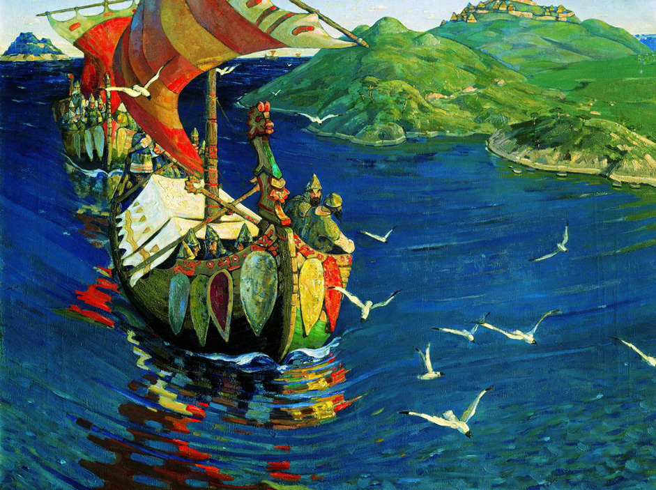 Visitors from over the sea, 1901 // Roerich. The name is inscribed in the annals of world and Russian culture. Nicholas, Helena, and their sons, Yuri and Svetoslav. The extraordinary harmony of this family, representing the essence of spiritual and creative Unity, in which each was uniquely gifted, inspires only admiration.