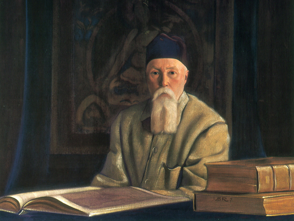 The portrait of Nicholas Roerich // Nicholas Roerich [transliterated from Russian as Nikolai Rerikh] belongs to the pleiad of outstanding figures in Russian culture. Artist, scientist, traveler, social activist, writer, thinker - his versatile gifts are comparable in magnitude only to those of the titans of the Renaissance. Roerich's artistic heritage is vast: more than seven thousand paintings scattered across the entire globe, countless literary works - books, sketches, articles, diaries...