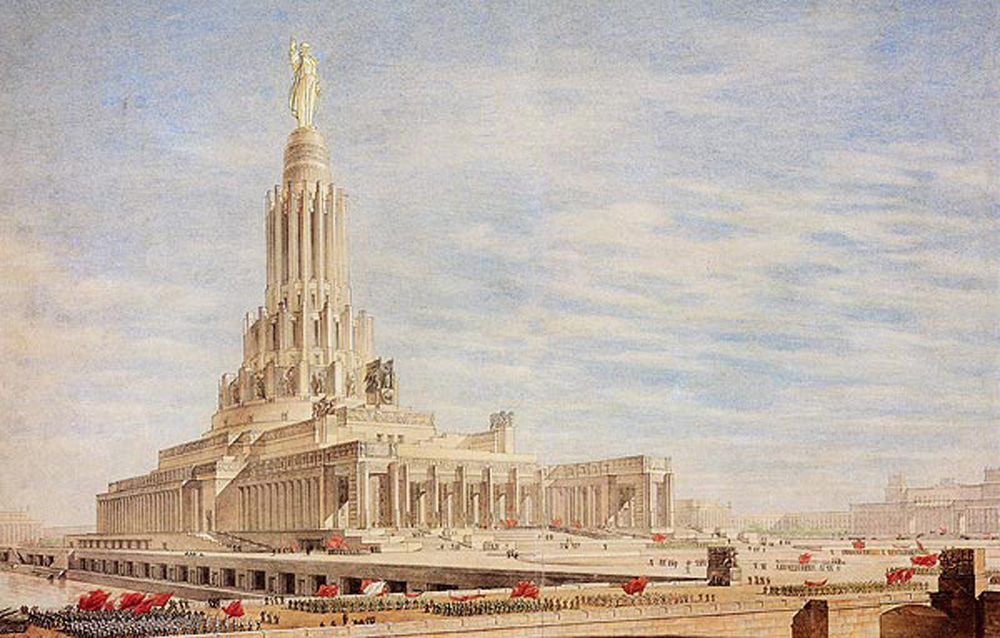 モスクワのソビエト宮殿のための入札は、前世紀の建築コンクールのなかでも最大かつ代表的なものの一つであった。「共産主義の差し迫った勝利」の象徴として、労働者と農民のための最初の国家の首都に建物を建てる考えは、まず1920年代に登場した。