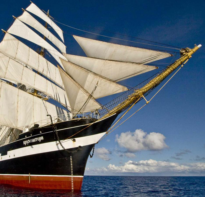 In 1995/96 she made a trip around the world in the trail of her namesake. She again circumnavigated the globe in 2005-06 to commemorate the 200th anniversary of Krustenstern's circumnavigation.