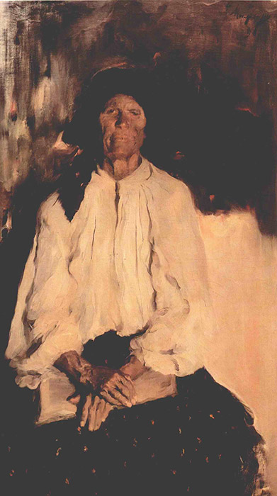 マリャービンは、風俗画や歴史画の巨匠である、ロシア人画家イリヤ・レーピンの弟子になった。1898年の作品『老女』などの小 作農の肖像に代表されるマリャービンの初期の作品は、すでに彼に名声をもたらしていた。
