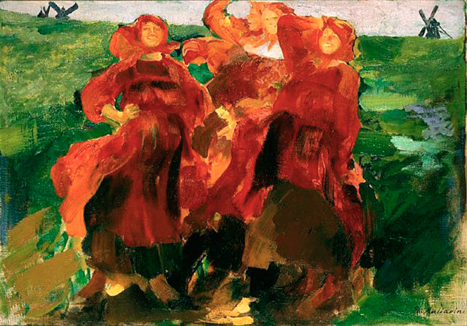 マリャービンの作品『笑い』（1899年）は旋風を引き起こした。このすばらしく鮮やかな色と太く力強い筆遣いは関心を集め、熱 い論争の種となった。この作品は、1900年にパリで開催された国際博覧会で金賞を受賞した。