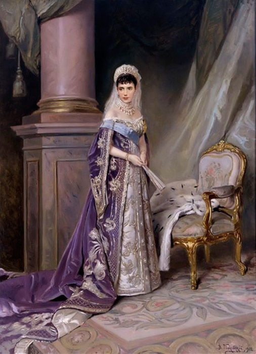 Imperatriz Maria Feodorovna com um kokôchnik, por volta de 1880.