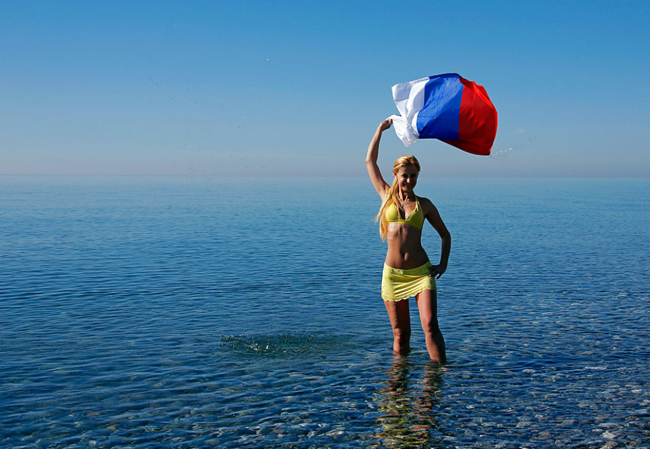 Una mujer rusa posando en Sochi.