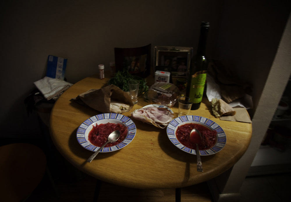 Traditional borsch dinner in Brighton Beach, New York. October 6, 2012.