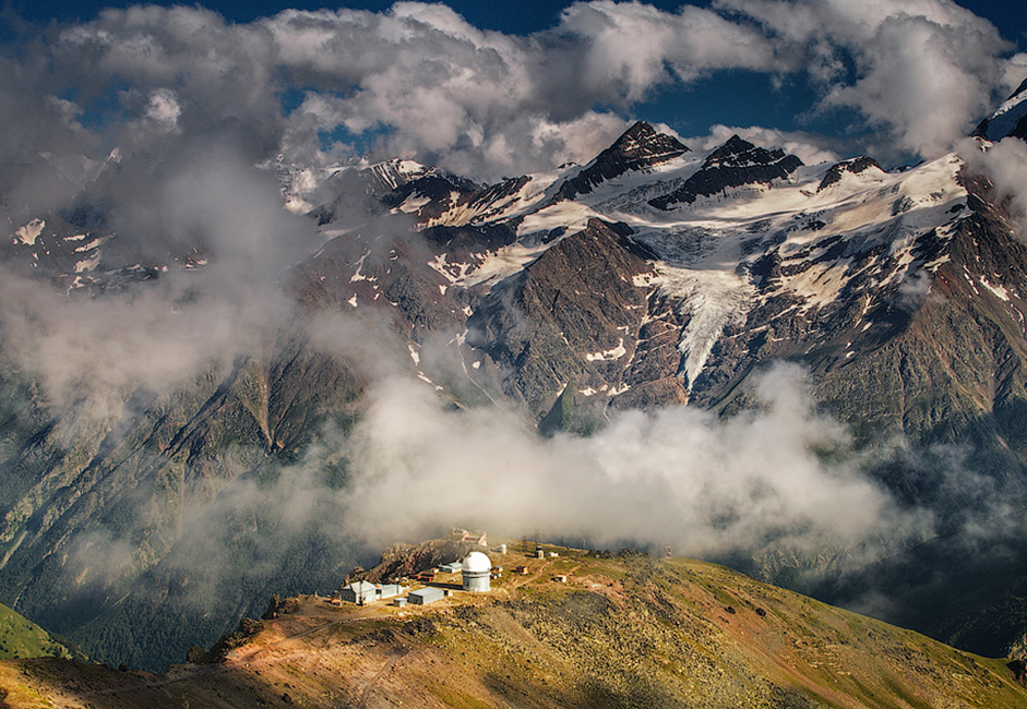 The Caucasus Mountains are remarkable due to the fact that they are located in more than one country. Georgia, Armenia, Azerbaijan, and Russia are all visible from the summit of Elbrus.