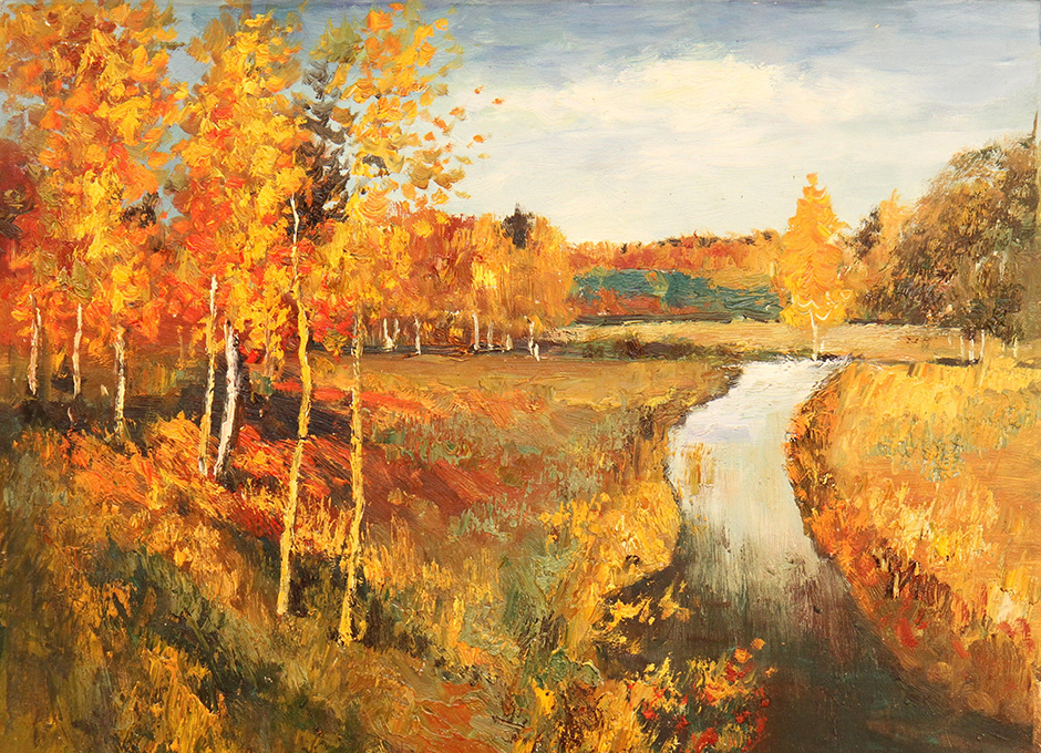 イサーク・レヴィタンは、秋を描くことをこよなく愛した。彼は合計100点をこえる秋の風景画を描いた。彼の「黄金色の秋」は、それらの中でも最も人気の作品である。 // イサーク・レヴィタン、「黄金色の秋」、1895年