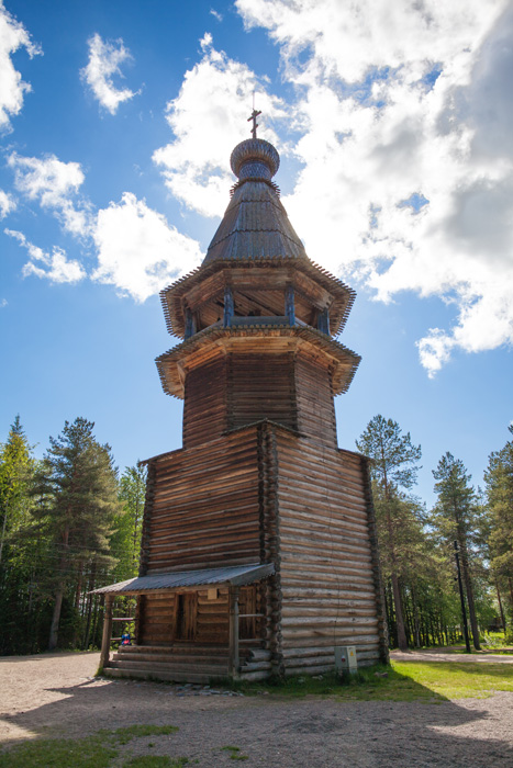 Bell tower, 1854, Arkhangelsk region. This is a typical nine-column bell tower. // Construction of the open-air museum began 50 years ago, and the first visitors walked through its its gates on June 1, 1973. Today the museum covers 139.8 hectares of land.
