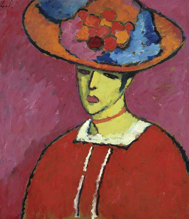 アレクセイ・フォン・ヤウレンスキー、「赤い帽子をかぶったショッコ」、1910年。約16億4650万円。ショッコは人の正式な名前ではなく、あだ名である。モデルとなった女性は、スタジオに来る度にホットチョコレートを下さいと言うので、「ショッコ」というあだ名がついた。