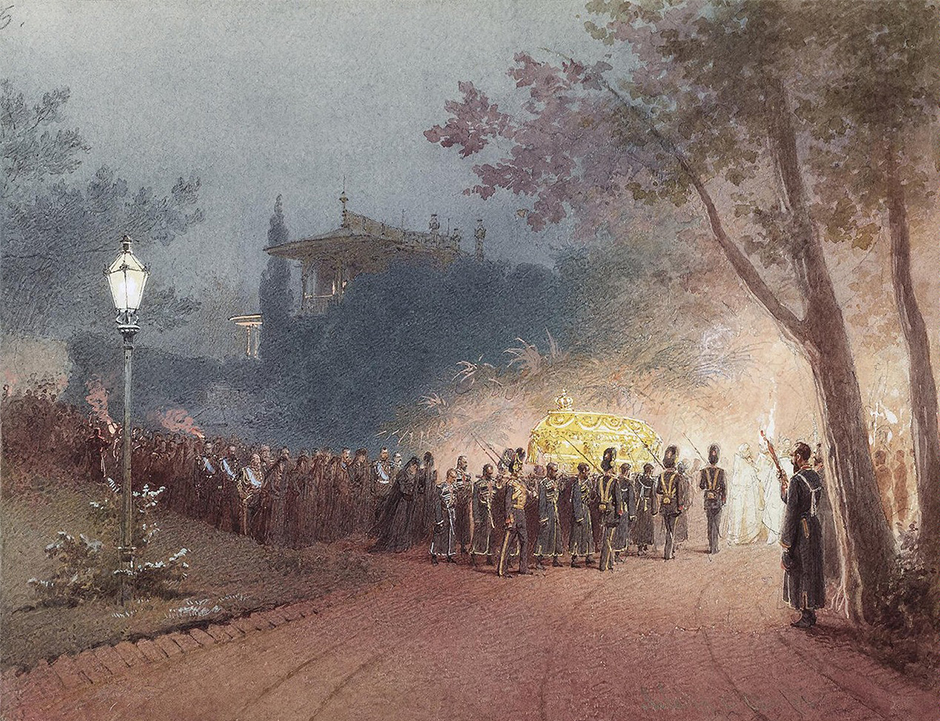 1869 saw an exhibition of his works. Five years later, in 1874, he departed for Paris, where, inter alia, he was commissioned by the Hungarian government to paint “Austrian Empress Elizabeth Lays a Wreath on the Coffin of Deak,” in addition to which he published pictures in illustrated journals.