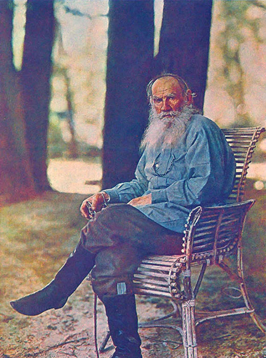 Sofortige Farbkamers erschienen am Ende von Tolstois Leben.