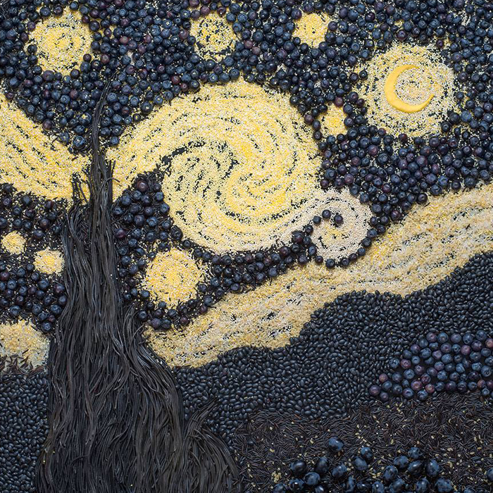 Vincent Van Gogh, "Zvjezdano nebo", 1889. "Ovo je jedna od najvećih slika. Trebalo mi je nekoliko sati da je složim jer se sastoji od mnoštvo sitnih dijelova i različitih smjerova linija.