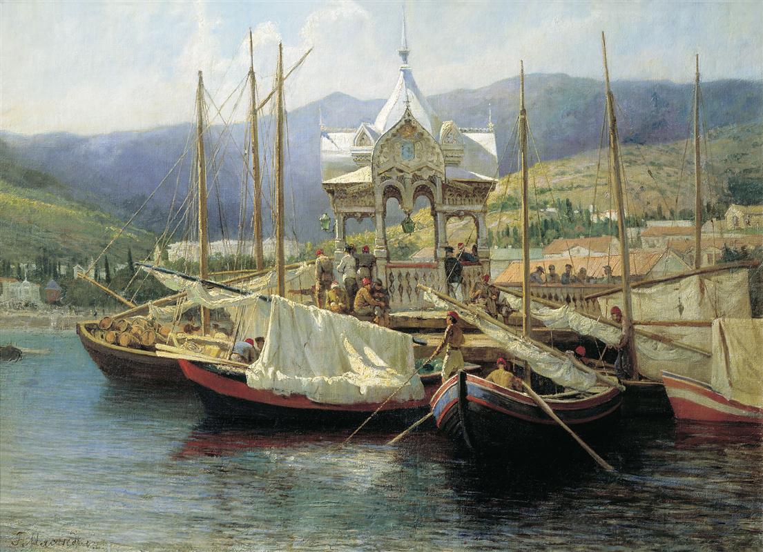 Кей в Ялта, Григорий Мясоедов, 1890 г.