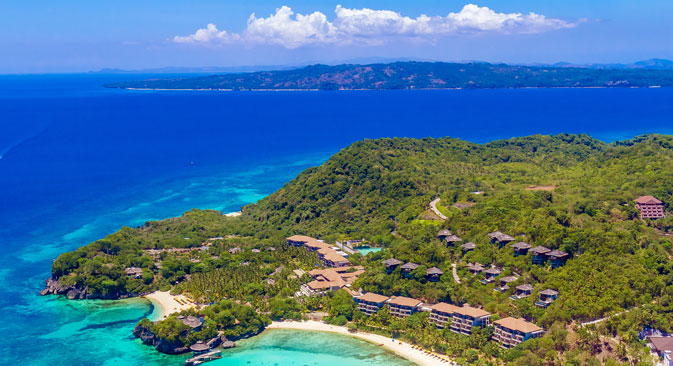Aerial view of Boracay island, Philippines