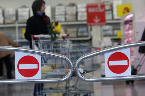 Dans un hypermarché Auchan de Saint-Pétersbourg.