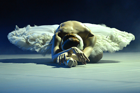 La danseuse de ballet Ouliana Lopatkina lors du tournage d'un spectacle de Rossiya K TV.