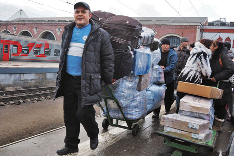 „Казањска железничка станица" у Москви: стигао воз из Душанбеа.