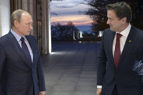 Am 6. Oktober traf sich Wladimir Putin mit Xavier Bettel in seiner Residenz in Sotschi.