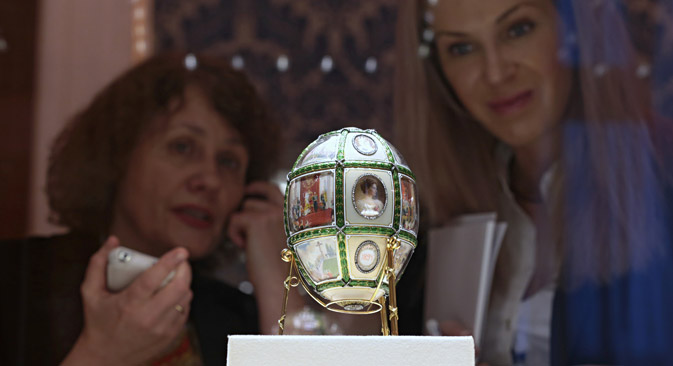  Visitors at the opening of Faberge Museum that is housed within the renovated Shuvalov Palace in St. Petersburg. Source: Igor Russak / RIA Novosti