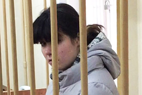 Moscow State University student Varvara Karaulova, suspected of the involvement in the IS terrorist group, appears at a hearing, at the Lefortovsky District Court. 