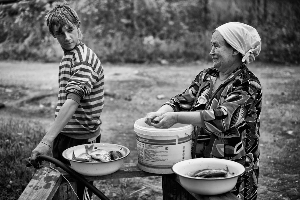 But youngsters leave the village. Now there are only three children left.