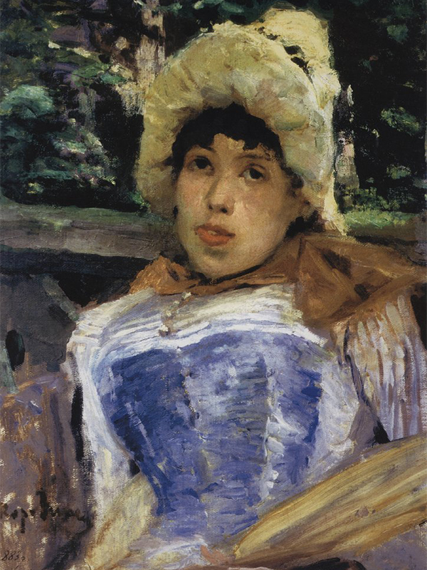 Impressionists often worked en plein air (literally, in open air), so their works were full of freshness and pure colors never seen before. These drawings are full of spontaneity and reflections of ordinary life. Such randomness does not follow the normal rules of composition. A Portrait of a Chorus Girl (1883) is regarded as perhaps the very first work of Russian impressionism. / A Portrait of a Chorus Girl, 1883.