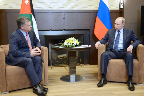 11월 24일 러시아 남부 도시 소치를 방문한 압둘라 2세 요르단 국왕과 푸틴 러시아 대통령 회담.