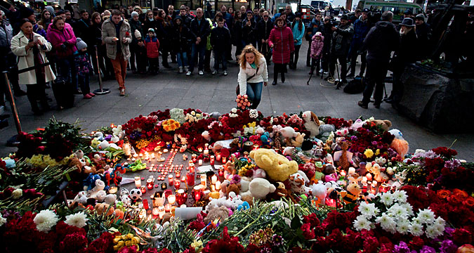 The Pulkovo airport memorial devoted to the 224 passengers who died on the flight from Sharm el-Sheikh, Egypt to St. Petersburg on Oct. 31. It is no an accident that ISIS chose to strike at Russia not at home, but abroad, by downing a plane in Egypt.