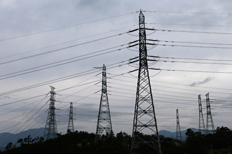 Power transmission towers. 