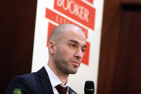 Alexander Snegirev on the award ceremony of Russian Booker prize. 