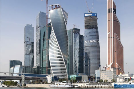 Pusat bisnis "Moscow City" masih dalam proses pembangunan. 