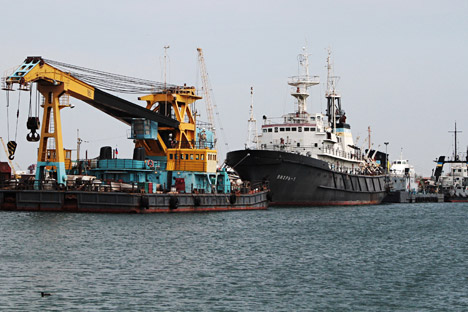 Vessels in the port of Chernomorneftegaz gas producer. 