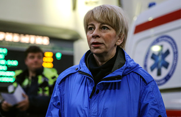 Spravedlivaya Pomoshch Fund director, Yelizaveta Glinka (a.k.a. Doctor Liza), who has brought sixteen ailing children and one adult from the Donetsk Region for treatment in Moscow hospitals.