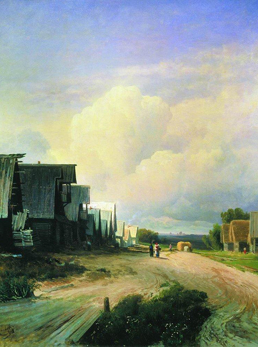 　『村の通り』、フョードル・ヴァシリエフ、1868年。