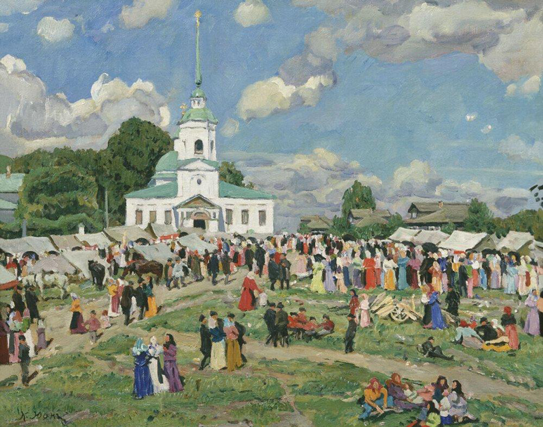 Rural holiday. Tver governorate, Konstantin Yuon, 1910.