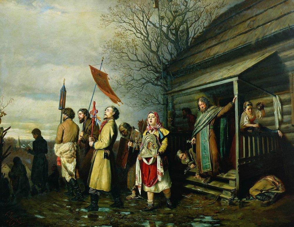 ヴァシーリイ・ペローフ、1861年。「村の復活大祭の十字架行進」