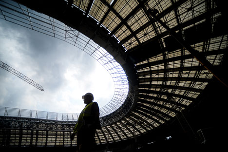 Thinking big: state-of-the-art stadiums are being built for the tournament. Source: Konstantin Chabalov / RIA Novosti