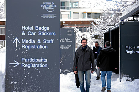 The preparation work for the upcoming Annual Meeting 2016 of the World Economic Forum in Davos, Jan. 14, 2016.