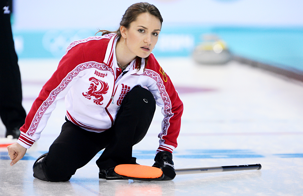 Anna Sidorova durante i Giochi Olimpici invernali a Sochi.