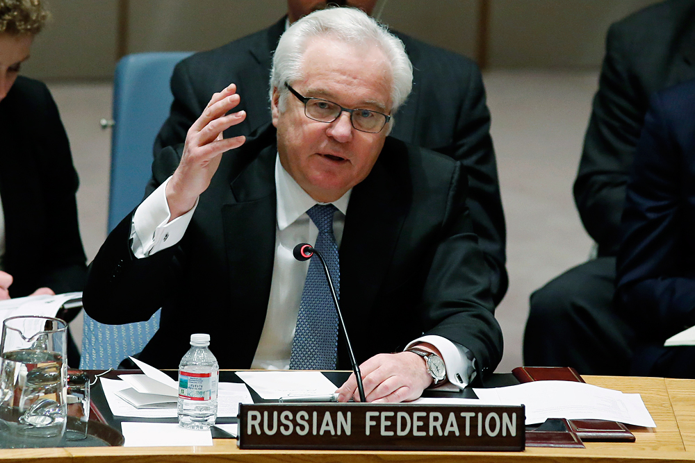Il rappresentante permanente della Russia alle Nazioni Unite, Vitaly Churkin.