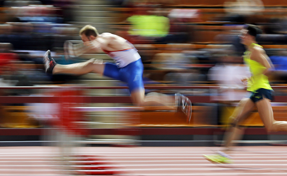 Atletas durante el Campeonato de Rusia de Atletismo en Pista Cubierta 2016, celebrado en Moscú. 