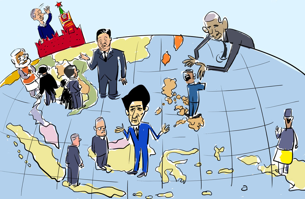 The Kremlin seems to be distant from ASEAN leaders. Drawing by Iorsh