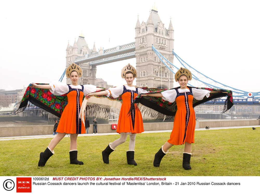 Russian folk dancers launched Maslenitsa annual festival, London, 2010.