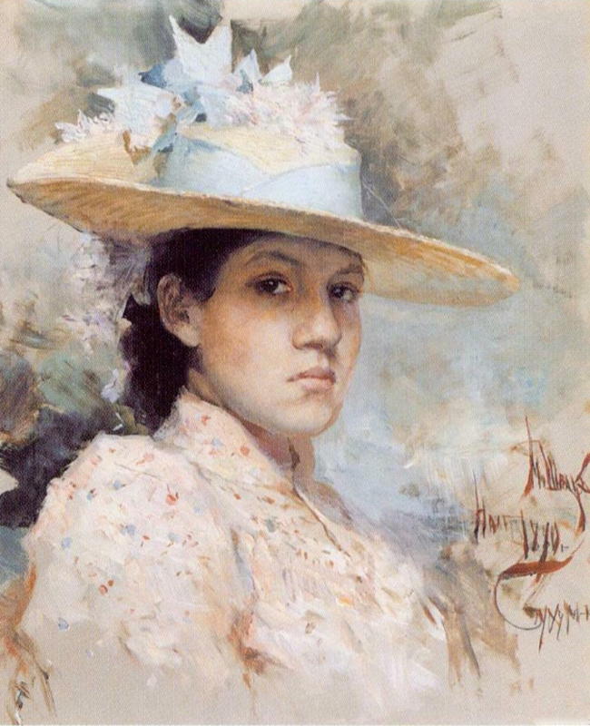 Maria Shpak-Benua painted a self-portrait at 20 years old and died just a year later. In her lifetime she was famous for her sketches, watercolor panels and glass staining, and also was as a pianist, which gives an indication of the diversity of her talents. / Maria Shpak-Benua, Self-portrait, 1890.